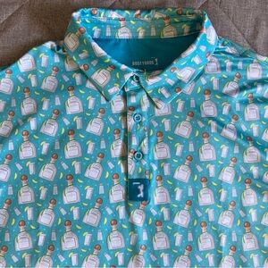 Bogey Bros Patron Tequila Golf Performance Polo Shirt Mens Large UPF Wicking